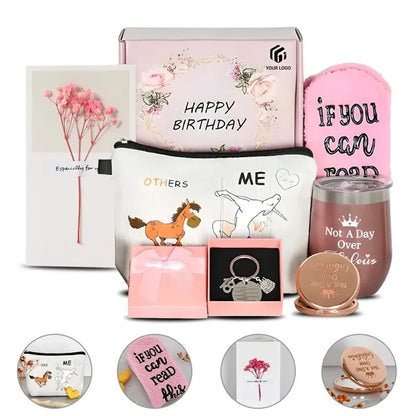 Wine tumbler mini mirror keychain women birthday gift
