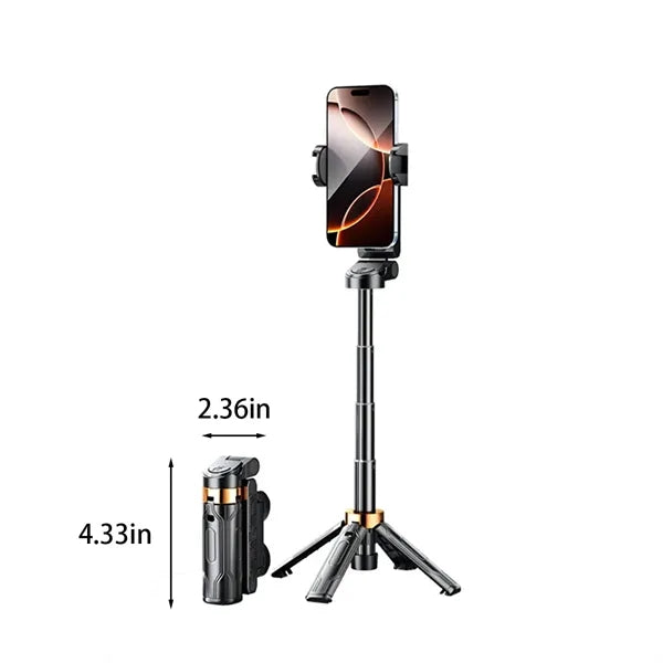 Versatile portable extendable selfie stick phone tripod