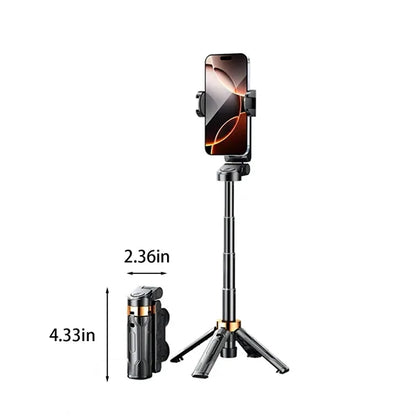 Versatile portable extendable selfie stick phone tripod