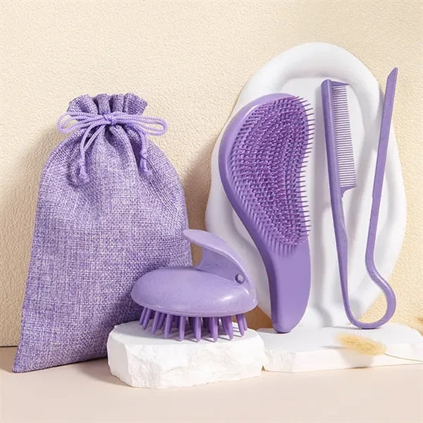 Wheat Straw Hair Comb Set