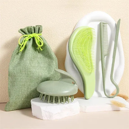 Wheat Straw Hair Comb Set
