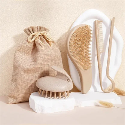 Wheat Straw Hair Comb Set