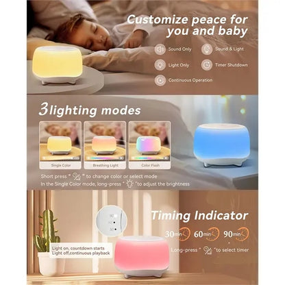Portable Sound Machine Color Changing 34 Soothing Sounds