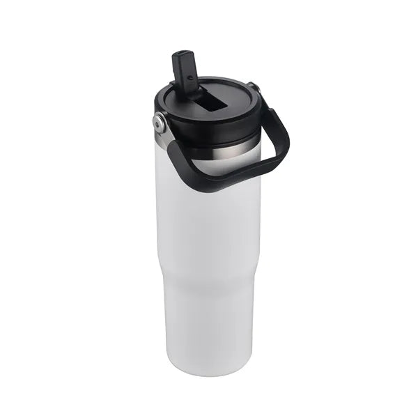 30oz. Double Wall SS / PP Mug with Handle and Flip Straw