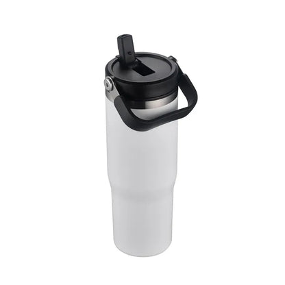 30oz. Double Wall SS / PP Mug with Handle and Flip Straw