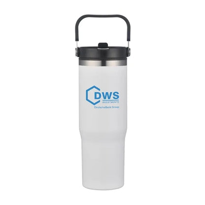 30oz. Double Wall SS / PP Mug with Handle and Flip Straw