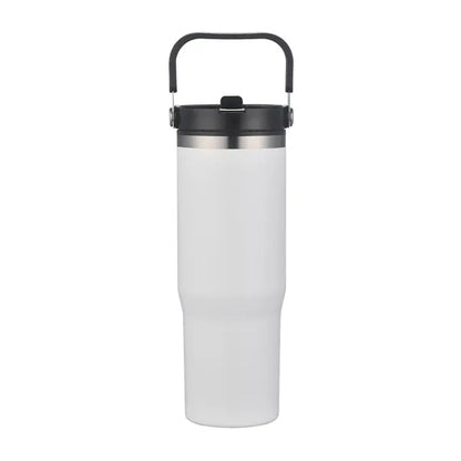 30oz. Double Wall SS / PP Mug with Handle and Flip Straw