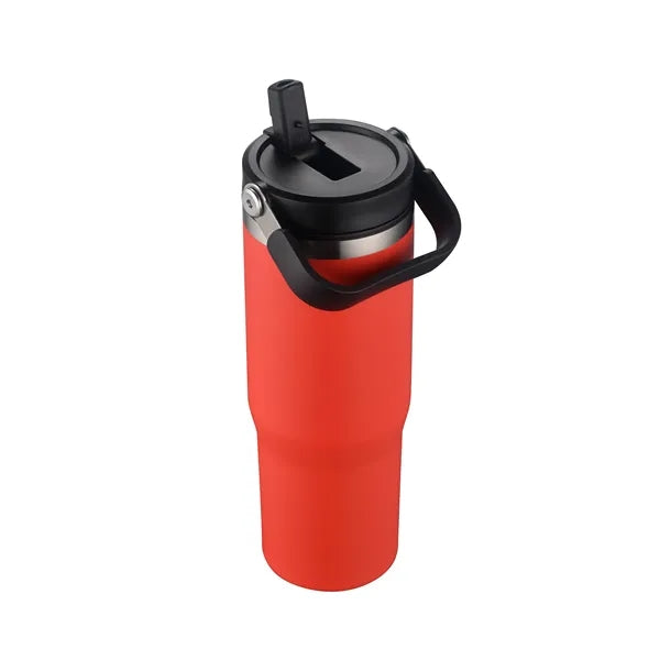 30oz. Double Wall SS / PP Mug with Handle and Flip Straw