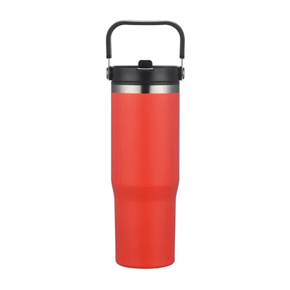 30oz. Double Wall SS / PP Mug with Handle and Flip Straw