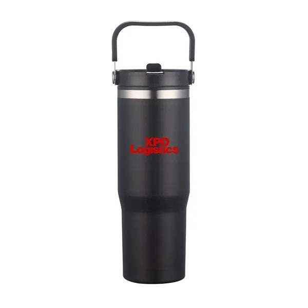 30oz. Double Wall SS / PP Mug with Handle and Flip Straw