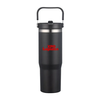 30oz. Double Wall SS / PP Mug with Handle and Flip Straw