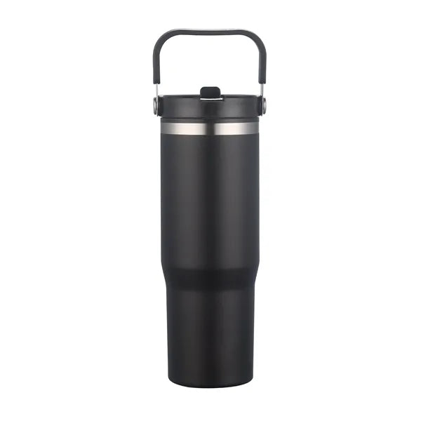 30oz. Double Wall SS / PP Mug with Handle and Flip Straw