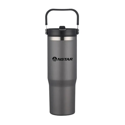 30oz. Double Wall SS / PP Mug with Handle and Flip Straw