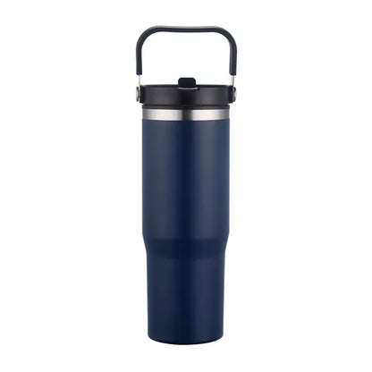 30oz. Double Wall SS / PP Mug with Handle and Flip Straw