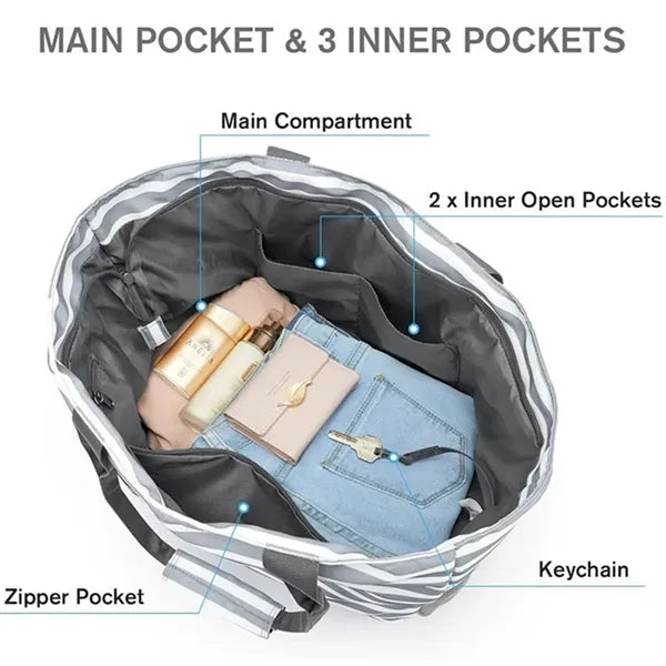 Large Capacity Foldable Beach Tote Bag