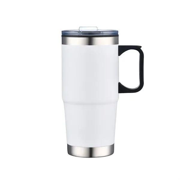 24oz Double Wall SS / PP Mug with Clear Closure Lid and Hand