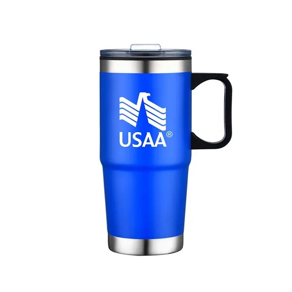 24oz Double Wall SS / PP Mug with Clear Closure Lid and Hand