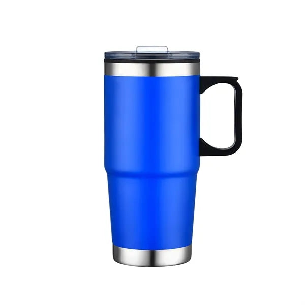 24oz Double Wall SS / PP Mug with Clear Closure Lid and Hand