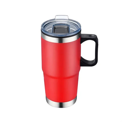 24oz Double Wall SS / PP Mug with Clear Closure Lid and Hand