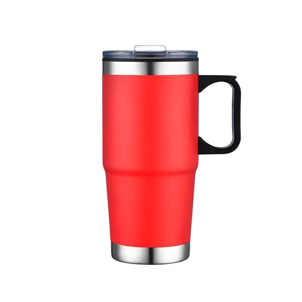 24oz Double Wall SS / PP Mug with Clear Closure Lid and Hand