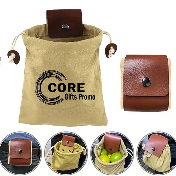 Canvas Foraging Drawstring Bag