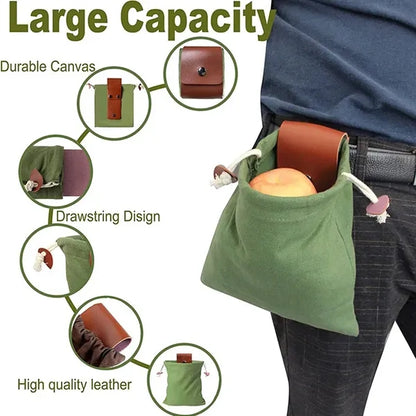 Canvas Foraging Drawstring Bag
