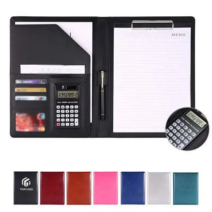 Professional business card office padfolio with calculator