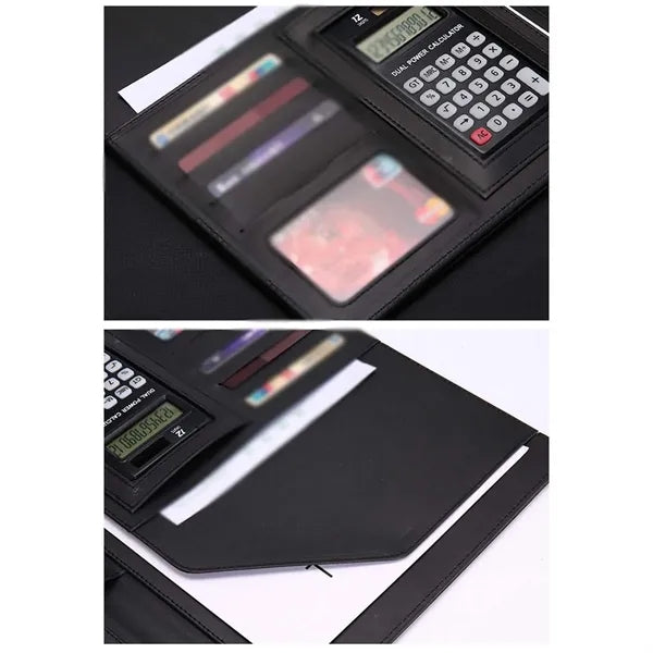Professional business card office padfolio with calculator