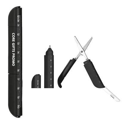 4-in-1 Multifuntional Ballpoint Pen with Scissors Knife Rule