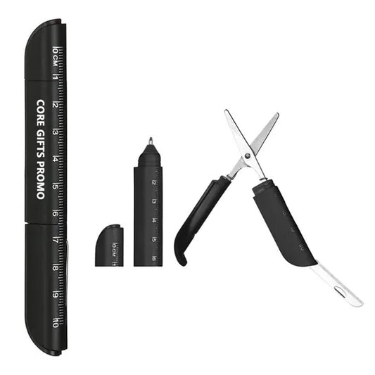 4-in-1 Multifuntional Ballpoint Pen with Scissors Knife Rule