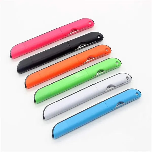 4-in-1 Multifuntional Ballpoint Pen with Scissors Knife Rule