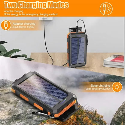 Outdoor Waterproof Solar Power Bank with Compass