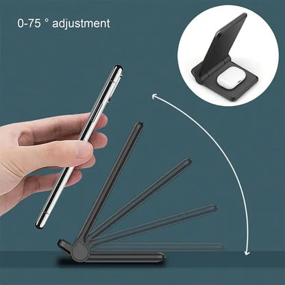 Foldable 2 in 1 Wireless Charging Station