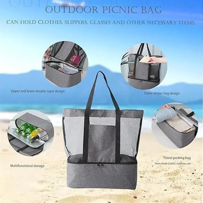 Waterproof Beach Bag with Cooler Compartment