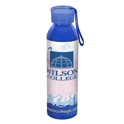 22 OZ Recycled RPET Aluminum Bottle With Carry Strap Lid