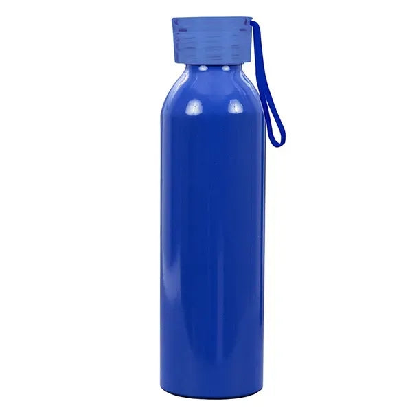 22 OZ Recycled RPET Aluminum Bottle With Carry Strap Lid
