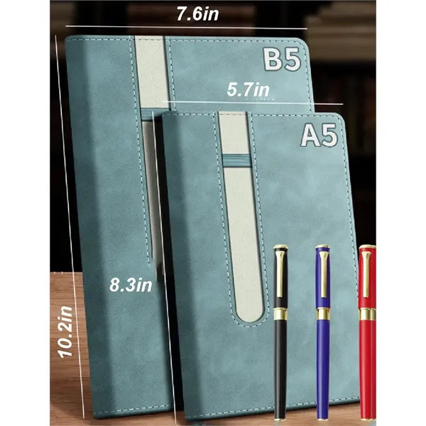 A5/B5 College Notebooks With Metal Pen Lined Travel Journal