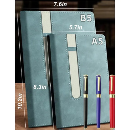 A5/B5 College Notebooks With Metal Pen Lined Travel Journal