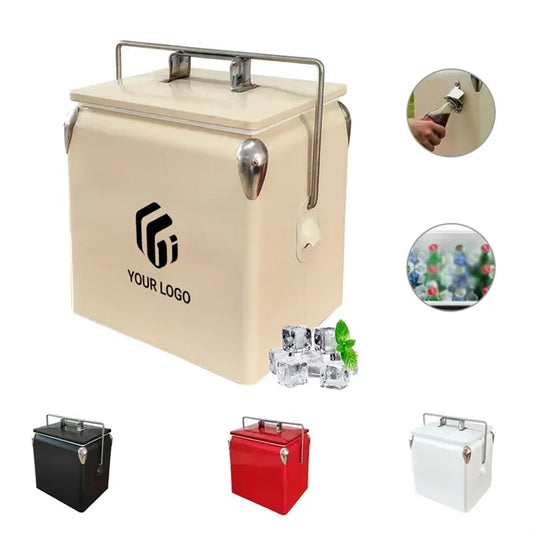 Summer beach party 13.7qt retro portable wine cooler box