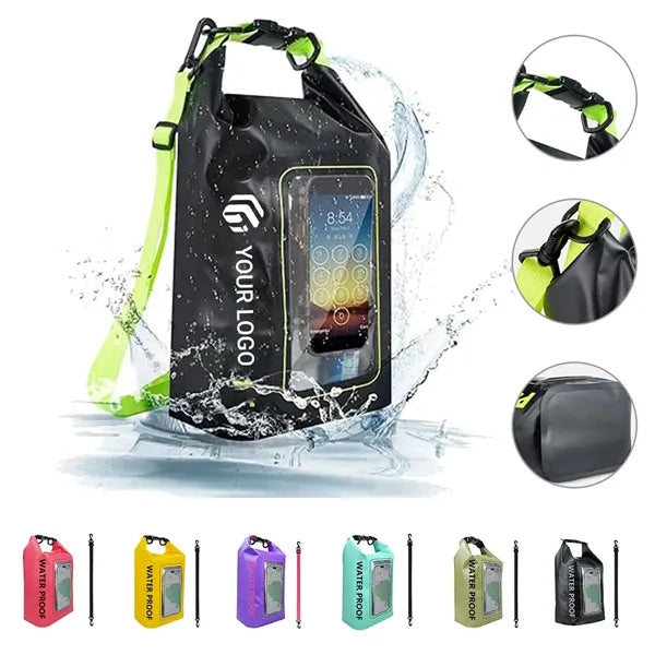 Large capacity roll top waterproof pool phone dry bag