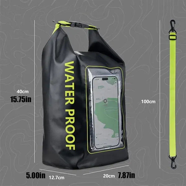 Large capacity roll top waterproof pool phone dry bag