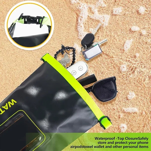 Large capacity roll top waterproof pool phone dry bag