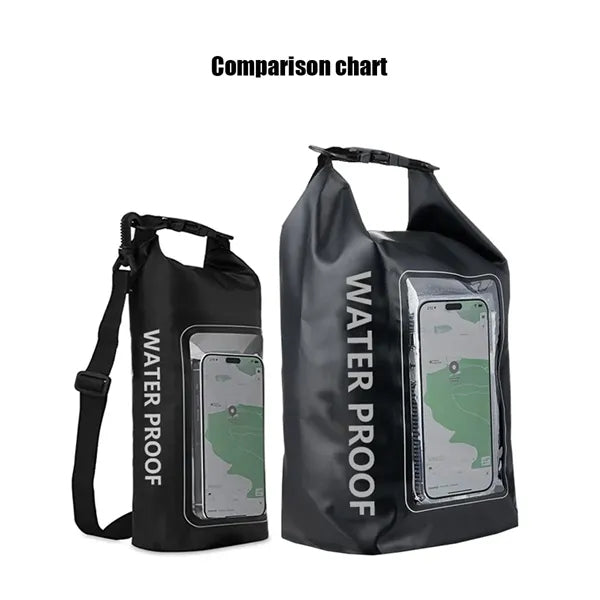 2L waterproof dry bag backpack with clear phone pouch