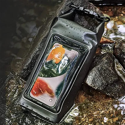 2L waterproof dry bag backpack with clear phone pouch