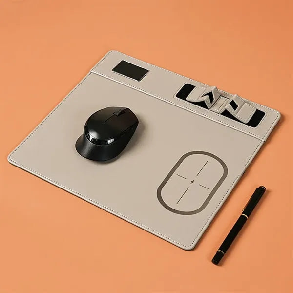 Wireless Charging Mouse Pad Premium Pu Leather