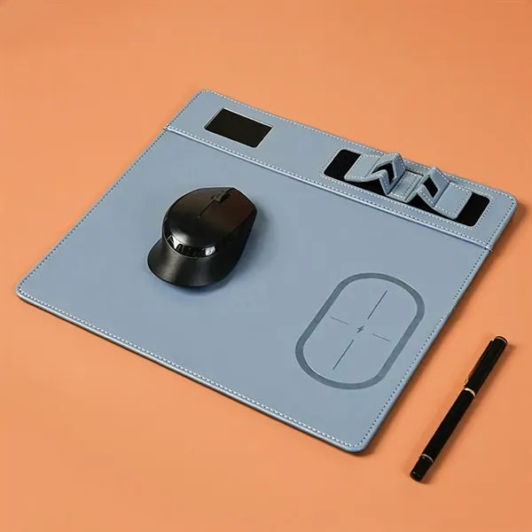 Wireless Charging Mouse Pad Premium Pu Leather