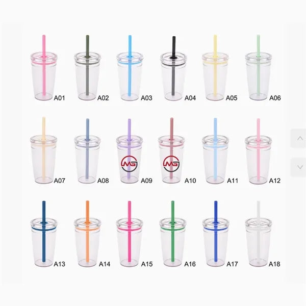 15 Oz Tritan Tumbler With Straw