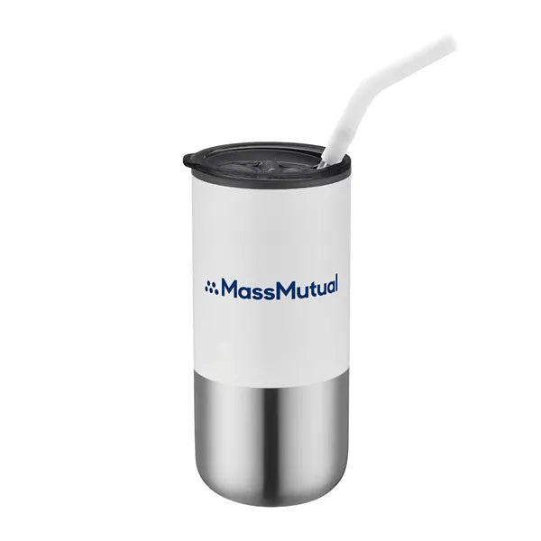 16oz. Double Wall SS / PP Tumbler w/Silicone Sip Steel Straw
