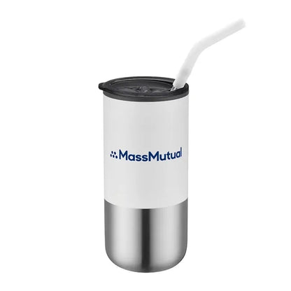 16oz. Double Wall SS / PP Tumbler w/Silicone Sip Steel Straw