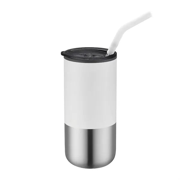 16oz. Double Wall SS / PP Tumbler w/Silicone Sip Steel Straw